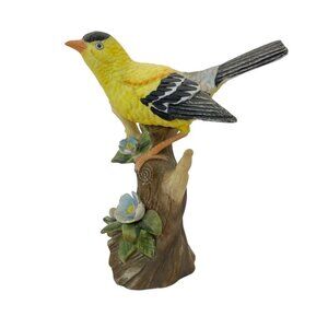 Vintage Enesco Yellow Goldfinch Bird Figurine